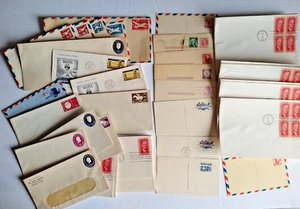 Lot 45 Vintage First Day Covers, Embossed Air Mail Envelopes and Cards Unused - Picture 1 of 7