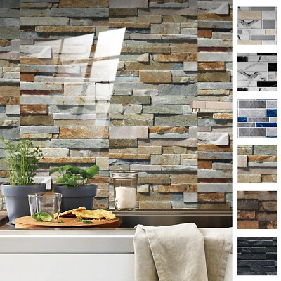 Peel and Stick Tile Sticker 3D Brick Wallpaper Self Adhesive Mosaic Tile 12 Pack - Image 1 of 4