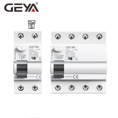GEYA AC-S Typ ELCB Verzögerungsleistungsschalter RCD RCCB 2/4P 40/63 100/300mA