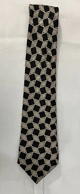 Corbata Richel Hombre 100% Seda Hecha en España Estampado Negro y Dorado Impecable Foto 1 de 4