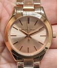 Montre femme neuve ancienne stock - MICHAEL KORS SLIM RUNWAY - MK3513 ton or rose SS