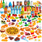 200 Pieces Kids Play Food Deluxe Pretend Food Set Play, Toy Food, Play Kitchen A