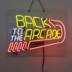 Back To Arcade Neon Sign Beer Bar Restaurant Pub Store Man Cave Wal1 Decor19X15 - Picture 1 of 1