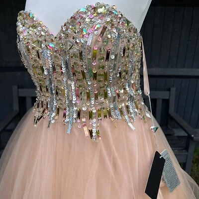 Brand New Forever Unique Sequin Party Prom Dress UK10 Stunning — 第 1/4 张图片
