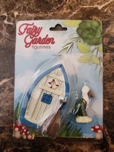 Fairy Beachy Keen Theme Garden Figurines. BOAT AND PELICAN. NIB - Picture 1 of 2