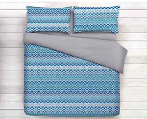 COMPLETO LENZUOLA COTONE SINGOLO BAIA BLU AZZURRO - Foto 1 di 1