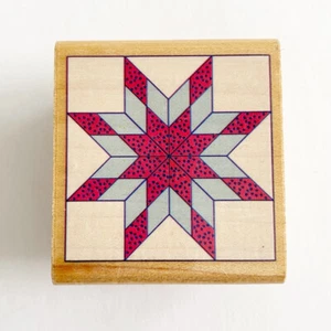 Rubber Stampede Stempel Ernte Stern Quilt quadratisch klein Holz montiert Quilten Nähen - Bild 1 von 4