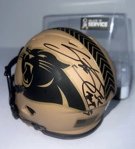 Steve Smith Sr Autografiado Carolina Panthers Firmado NFL STS Mini Casco - Certificado de Autenticidad Bas - Imagen 1 de 10