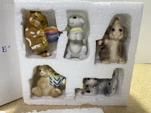 Princess House # 2386 Birthday Ceramic Candle Holders Set of 5 NIB - Picture 1 of 4