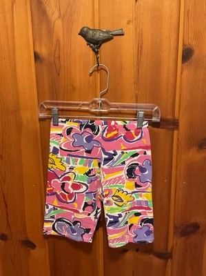 Pantalones Cortos De Motociclista Florales Abstractos Coloridos LA Movers Para Mujer De Colección Años 80’s/90’s M Foto 1 de 3