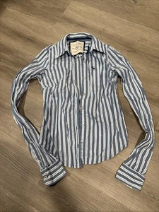 Abercrombie & Fitch Button Up Shirt Womens XS Blue A&F Collection - Picture 1 of 3