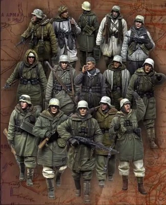 1/35 WW2 German Infantry with winter clothing X15 resin figures Uk Stock! - Image 1 of 4
