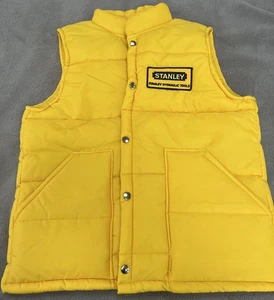 RARE Vintage NOS Swingster Stanley Hydraulic Tools Yellow Puffer Vest Men’s M - Picture 1 of 8