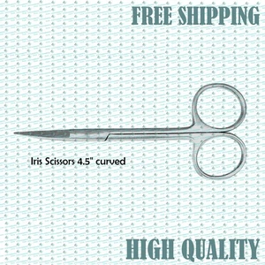 2x Iris Scissors 4.5" curved Surgical Dental Instruments - Picture 1 of 3