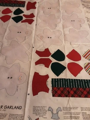 Panel de tela Daisy Kingdom "Guirnalda de muñeco de nieve estrella escarchada" corte y costura de colección años 80 Foto 1 de 4