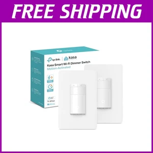 White Dimmer Light Switch with Motion Sensor, 2-Pack - Picture 1 of 8