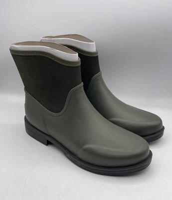 UGG Paxton Green Rubber Sheep Wool Waterproof Rain Boots Women Sz US 11 / EU 42 - Image 1 of 4