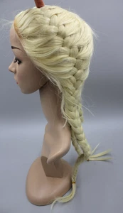 Mujer Princesa Adulto Peluca Trenzada Rubia TV/Película Elsa Trenza Francesa 26" PESADA - Imagen 1 de 9