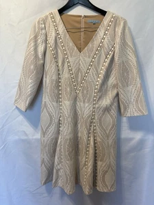 Antonio Melani dress 12 all over lace white cream A-line 240 - Picture 1 of 7