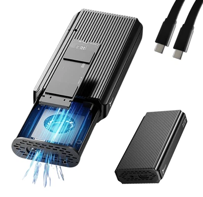 NVME PCIe M.2 Festplattengehäuse USB-C 4.0 Thunderbolt 4 40Gb/sec SSD BOX - Bild 1 von 4