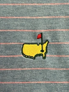 Peter Millar Masters Augusta National Golf Polo M blau rosa Streifen Leinenmischung - Bild 1 von 11
