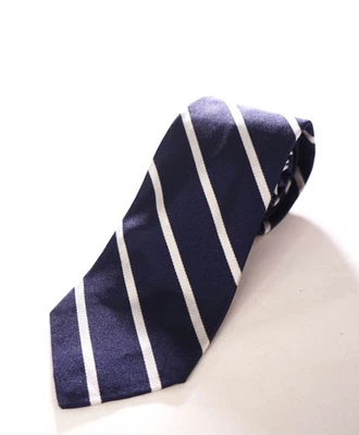 $125 POLO RALPH LAUREN - Seda Azul Marino *Hecho en Italia* Rayas - Corbata de 3,25" Foto 1 de 4