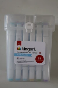 24 KingArt Double Ended Art Alcohol Marker SET Pastell Palette feine Keilspitze - Bild 1 von 3
