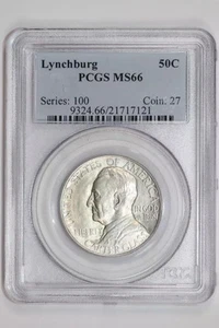 1936 LYNCHBURG COMMEMORATIVE HALF DOLLAR PCGS MS66 - Picture 1 of 2