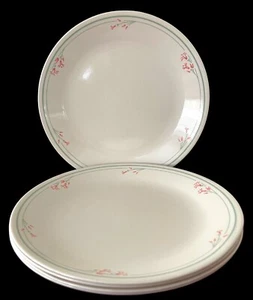 5 platos de cena de arenisca CORELLE flores rosas pequeñas flores verdes - Imagen 1 de 14
