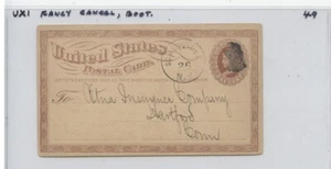 FROM BRADLEY HORTON -USED UX1 CARD, FANCY CANCEL & EARLY DATE - Picture 1 of 4