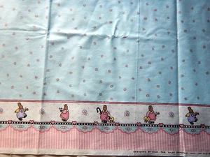 Tela de doble borde azul Daisy Kingdom Honey Bunny 2,66 yardas ©1991 45" de ancho - Imagen 1 de 3