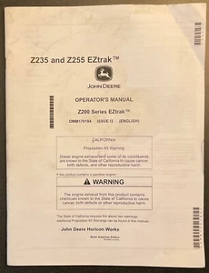 JD John Deere Z235 und Z255 EZtrak Mähwerk Betriebsanleitung OMM170184 2013 - Bild 1 von 7