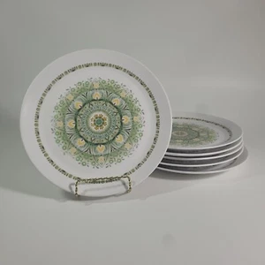 Six Noritake Palos Verdes Dinner Plates Vintage 1970s Mid Century Modern MCM - Picture 1 of 12