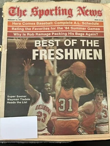 Oklahoma Sooners Wayman Tisdale NCAA Basketball Sporting News February 14 1983 - Picture 1 of 1