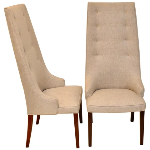 Mid-Century Tall Back Dining Chairs From Denmark - a Pair Cover