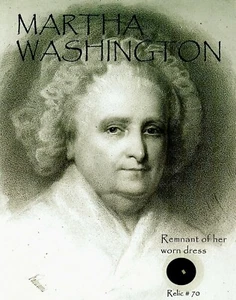 RARE! “Martha Washington" Remnant of Her Worn Dress Encapsulated COA - Picture 1 of 2