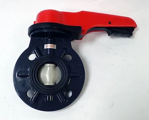 ASAHI 2" TYPE 56 LEVER OPERATED BUTTERFLY VALVE 150psi EPMD SEAL PVC BODY - Picture 1 of 7