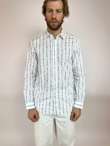 DIESEL White Shirt long sleeve Barbed wire print Mens size XL - Picture 1 of 17