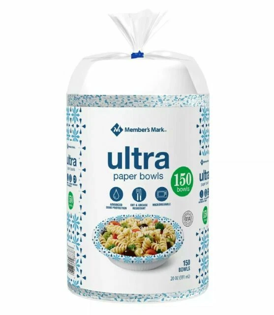 Member's Mark Ultra Paper Bows 20 oz, 150 pcs