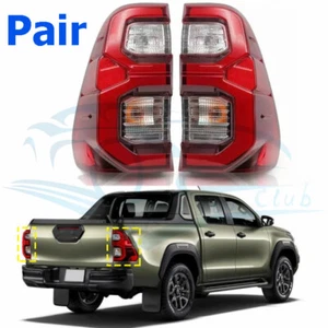 2Pcs LED LH+RH Tail Lamps q For Toyota Hilux Revo Rocco SR5 Pickup 2020-2024 - Picture 1 of 12