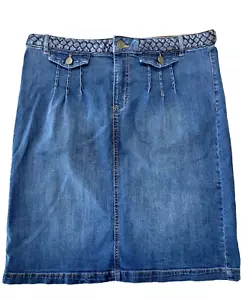 NWT EST 1946 Denim (Size 12) Straight Pencil Denim Braided Decorative waistband - Picture 1 of 6