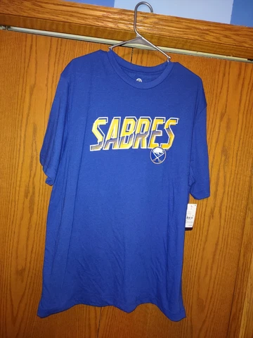 NWT NEW Buffalo Sabres NHL Apparel  Navy Blue Sleeve T-Shirt Men's XL Tage T. 🏒 Cover