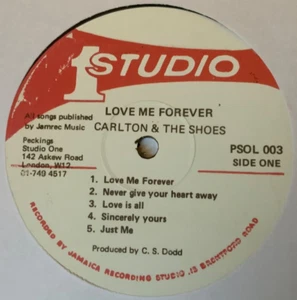 Carlton & The Shoes-Love Me Forever - Studio One -Peckings- PSOL 003 - LP Vinyl - Picture 1 of 2