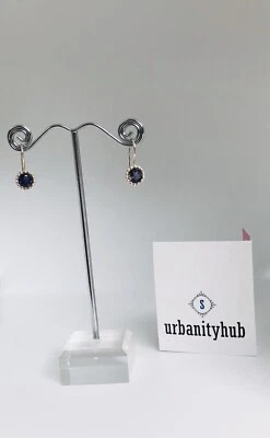 925 Sterling Silver Hook Earrings Iolite September Birthstone Blue Indigo note  - Image 1 of 4