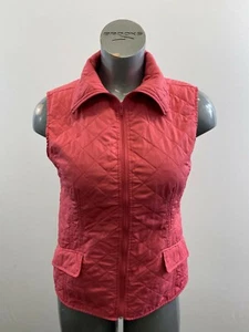 Peck & Peck Weekend Full Zip Vest Size Medium Pink Polyester Quilted Vest - Picture 1 of 3