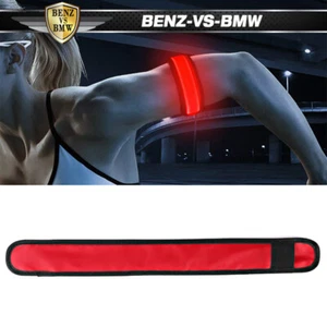 LED Slap Armband Lights Glow Band Strap for Running Cycling Jogging 35cm Red - Picture 1 of 9