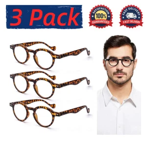 3 Pack Retro Spring Hinges Reading Glasses Readers +1.0 ~ 3.5 for Men Women - Picture 1 of 18