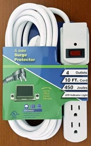 Surge Protector, 10' power cord, 4 Outlet, Resettable Breaker [5000-1129] - Picture 1 of 3