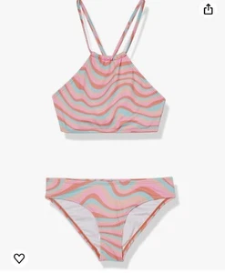 LITTLE GIRLS BILLABONG SORBET DREAMZ HIGH NECK SWIMSUIT BIKINI SET SIZE 4 NWT - Picture 1 of 10