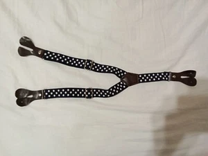Buttonhole Suspenders Navy And White Stars Adjustable - Picture 1 of 1
